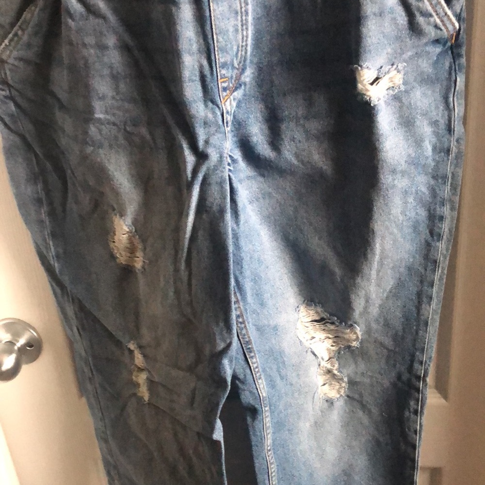 distressed overalls - Picture 2 of 3